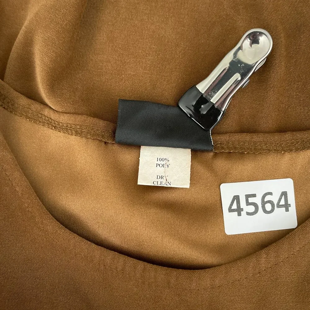 AHNI USA Top Womens 3 / XL Brown Microsuede Artsy Graphic Asymmetrical Hem Boho - Picture 9 of 11